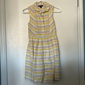Tommy Hilfiger Girls Sleeveless Striped Button Down Dress